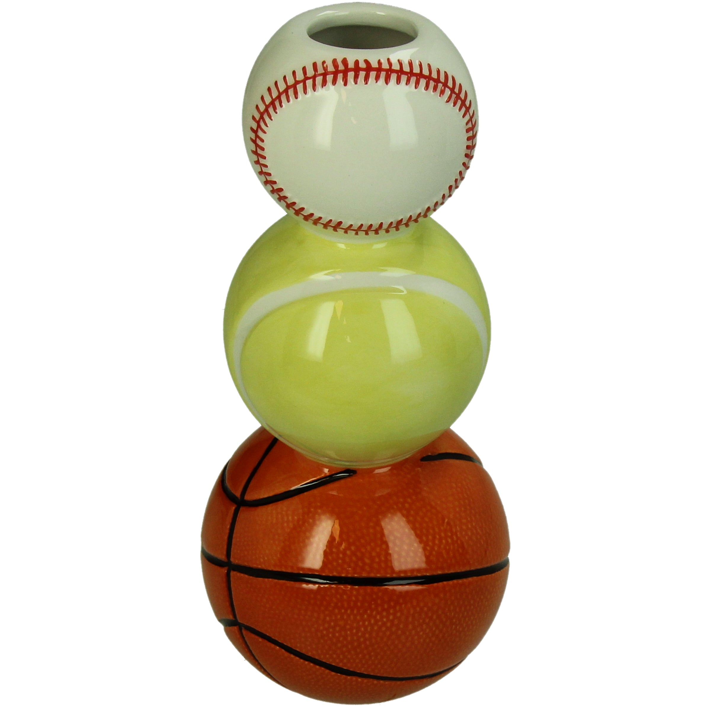 Small Dolomite Vase Sports Balls Design 9.5 x 9.5 x 20.8 cm