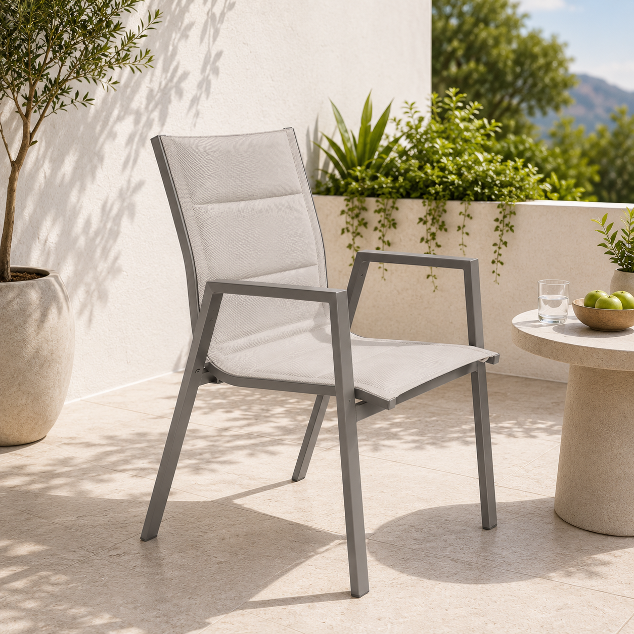 Double Padded Chair with Poly wood Armrests