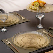 Dinner plate Céleste - Gold Glass, Textured Radial Design, D28 & D33