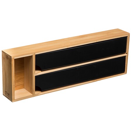 Black Bamboo 2-Compartment Dispenser