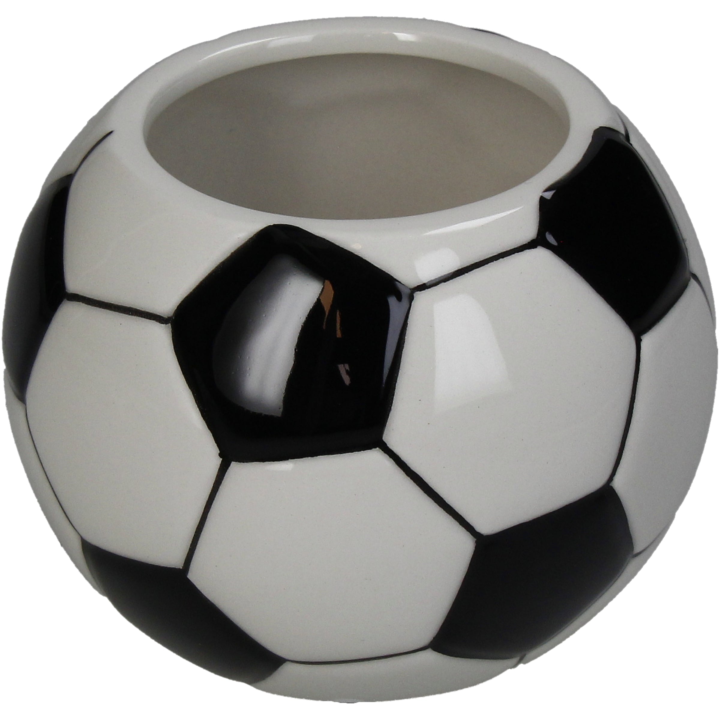 Soccer Ball Dolomite Ceramic Decorative Vase 11 x 11 x 8.5 cm White