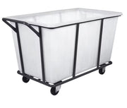 Plastic Laundry Cart Wheeled Trolley 360° Rotating Silent Wheels Blue