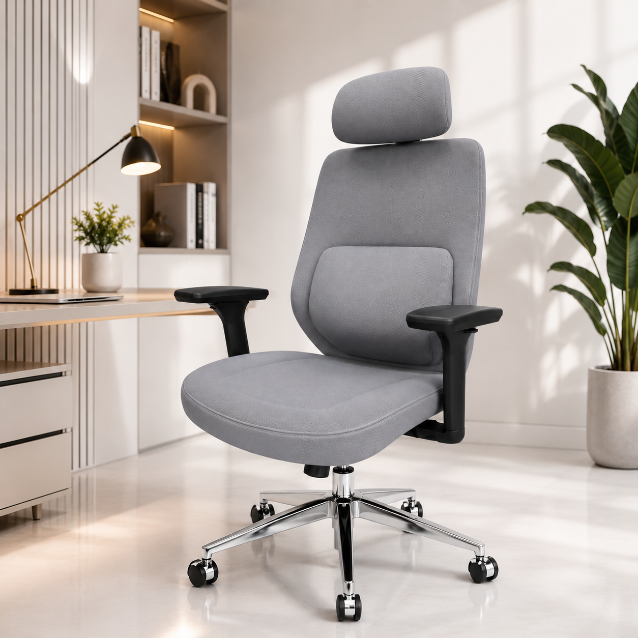 Executive High-Back Ergonomic Office Chair with Headrest