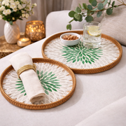 Round Willow Tray Set of 2 30 cm and 35 cm