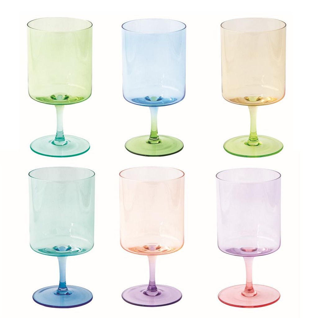 Rainbow Set of 6 Multicolor Wine Glasses - 360ml