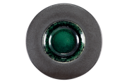 Round Black and Green Pasta Plate, Deep Stoneware Tableware