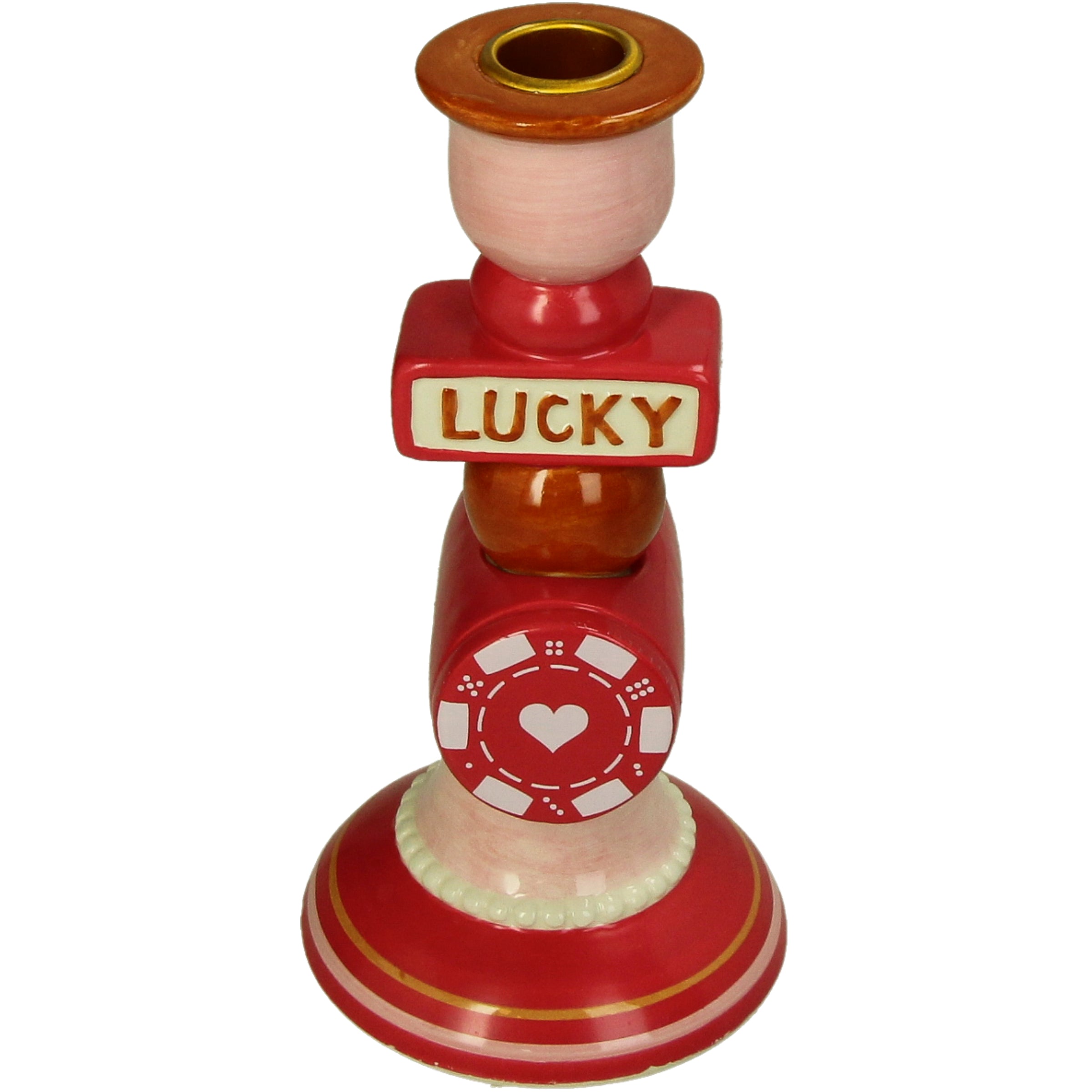 Lucky Dolomite Candlestick Holder Multi Color 10 x 10 x 20.3 cm
