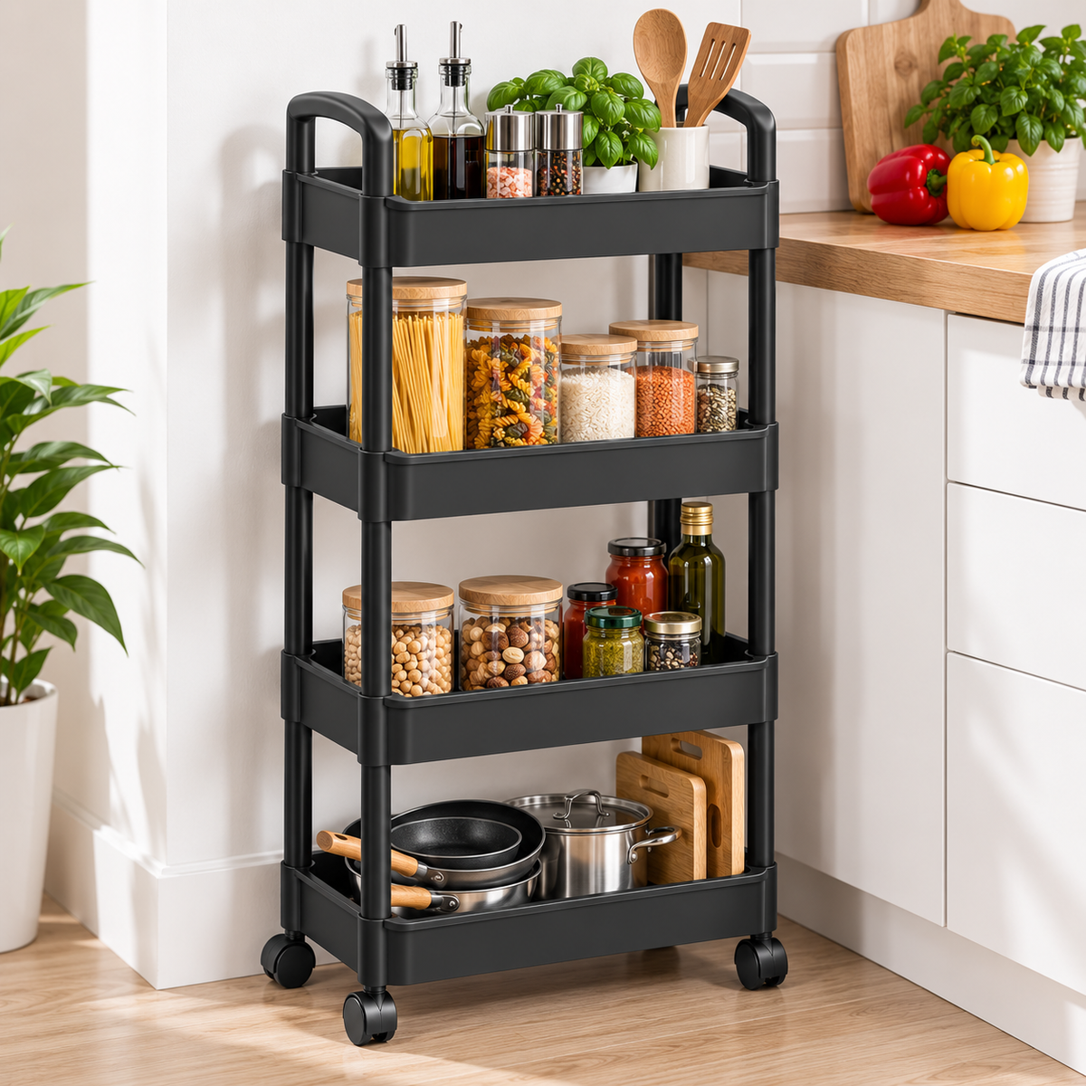 Plastic Rectangular Rack Trolley