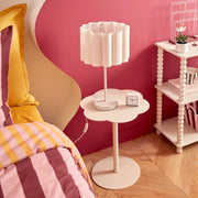 Mains Table Lamp "Rona" Fabric Shade Tinted Steel Base