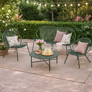 Garden Furniture 4Pcs Metal Outdoor Set – Modern Patio Lounge Collection