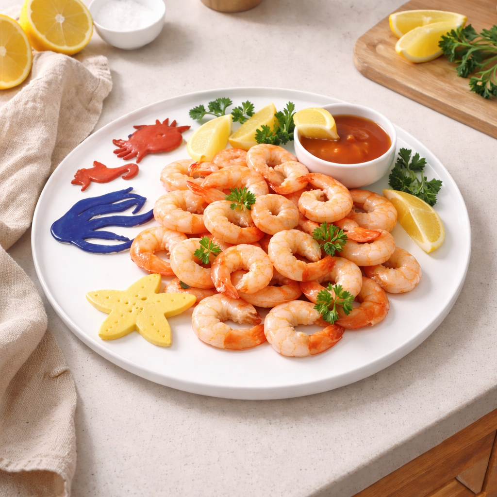 Handmade Glazed Ceramic Seafood Serving Platter 45 cm