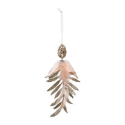 Palm and Feather Hanging Glittery Decoration