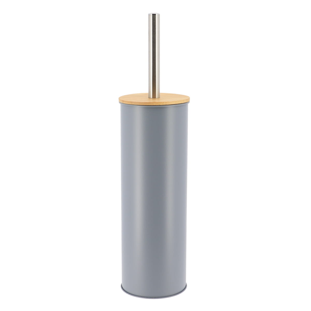 Toilet Brush with Bamboo Cover Modern Metal Bathroom Accessory