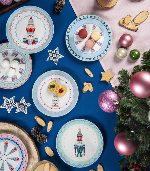 "XMAS SWEET PASTELS" Set 6 Dessert Plate