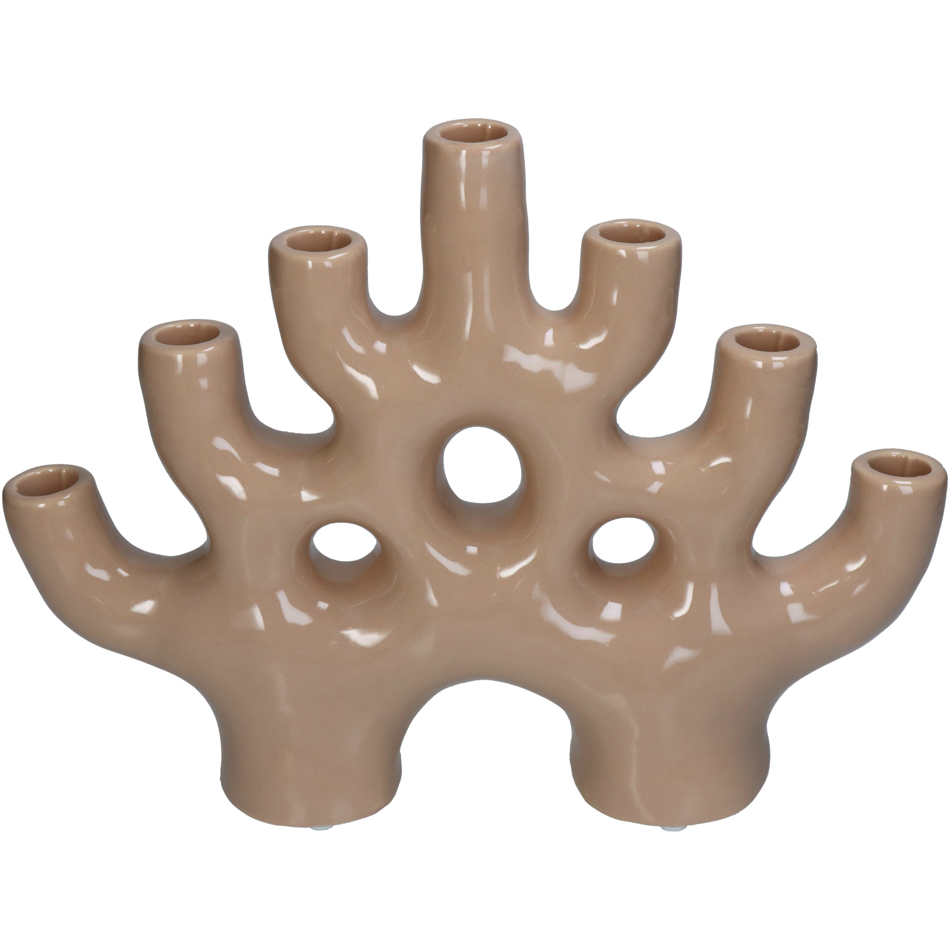 Porcelain Candle Holder Abstract Design Home Decor Accent