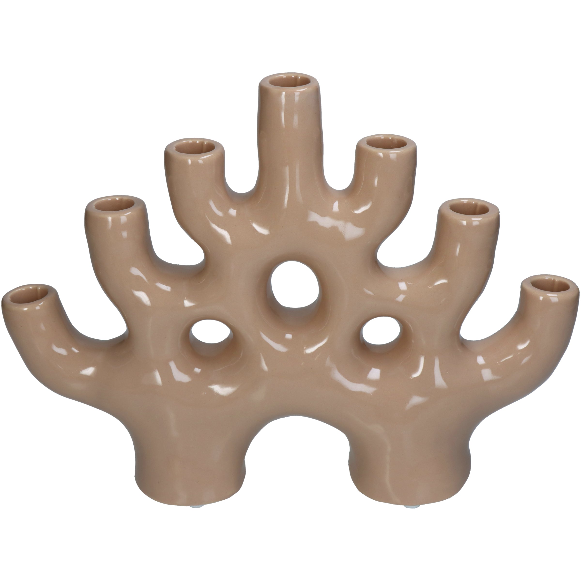 Porcelain Candle Holder Abstract Design Home Decor Accent
