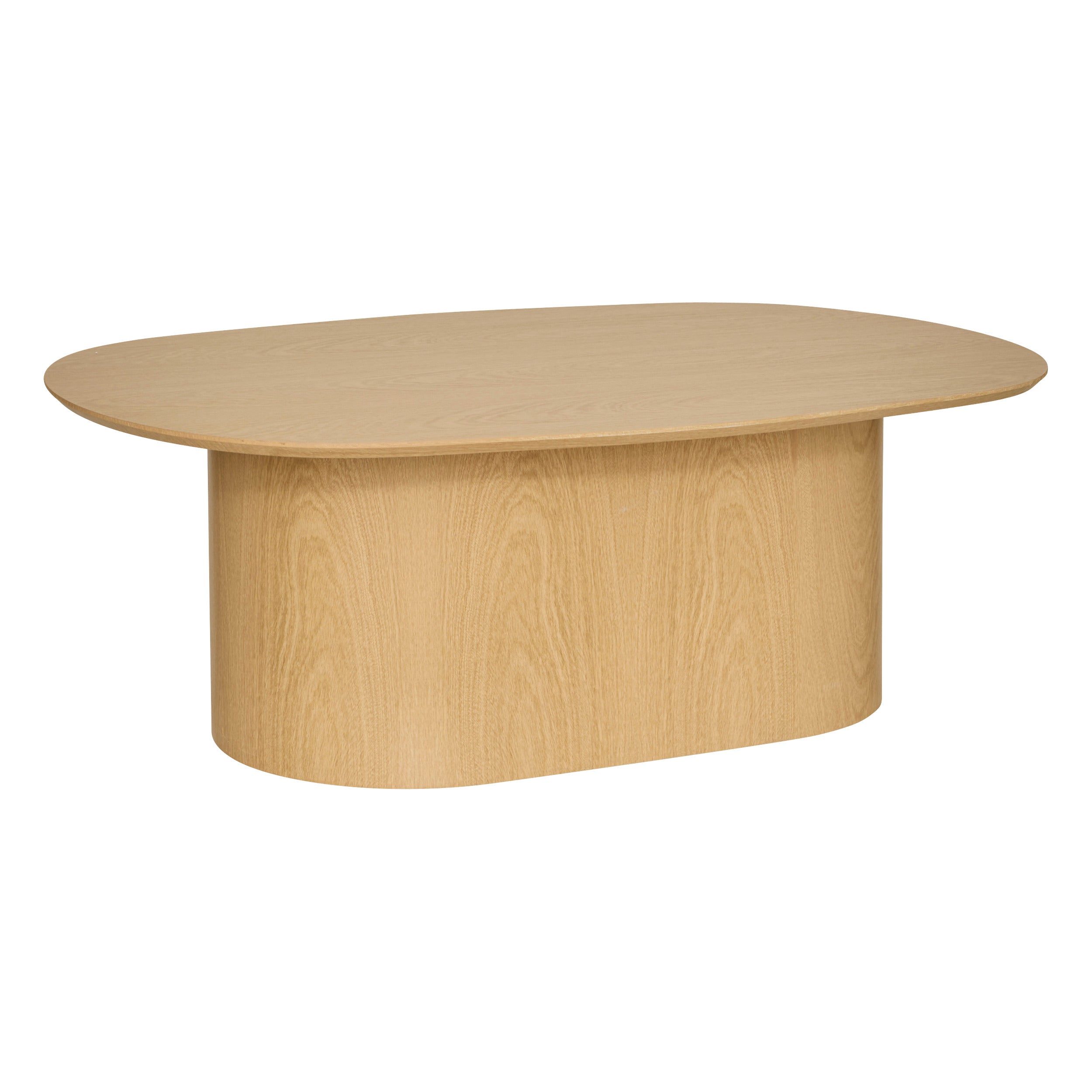 Coffee Table "Lee" Oval Birch-Effect MDF Top 100x70x36.4 cm