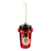 Glass Cappuccino Santa, 11 cm Tall, Red – Glass Christmas Ornament