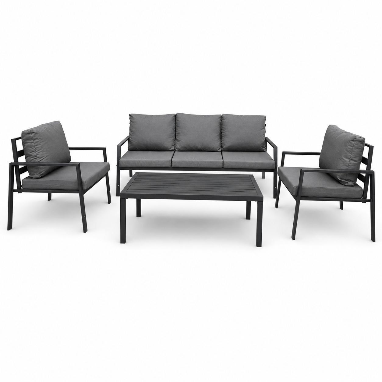 OUTDOOR ALUMINUM SET 3+1+1 WITH TABLE