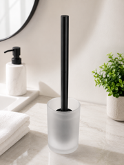 Frosted Glass Toilet Brush Holder