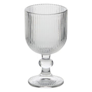 Ema Wine glass 25 cl transparent - Ribbed Stemmed Goblet