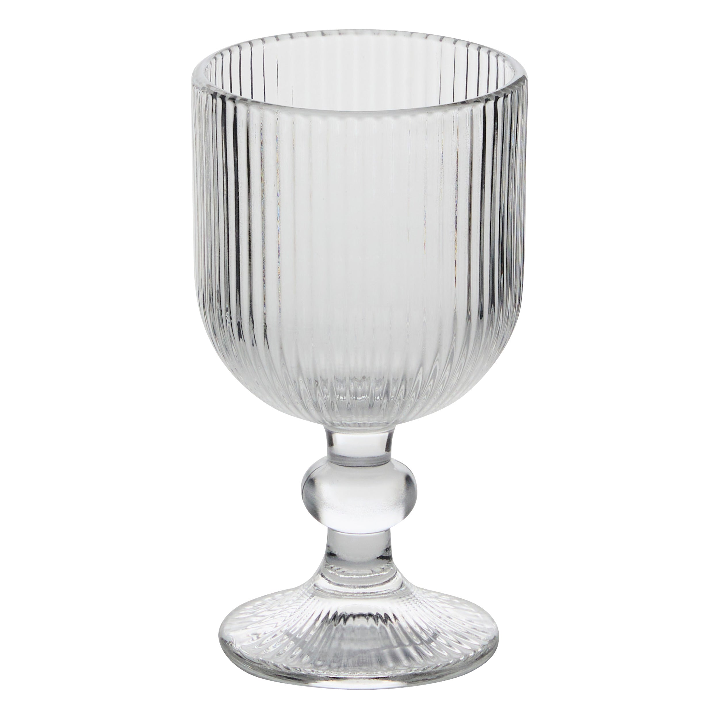 Ema Wine glass 25 cl transparent - Ribbed Stemmed Goblet