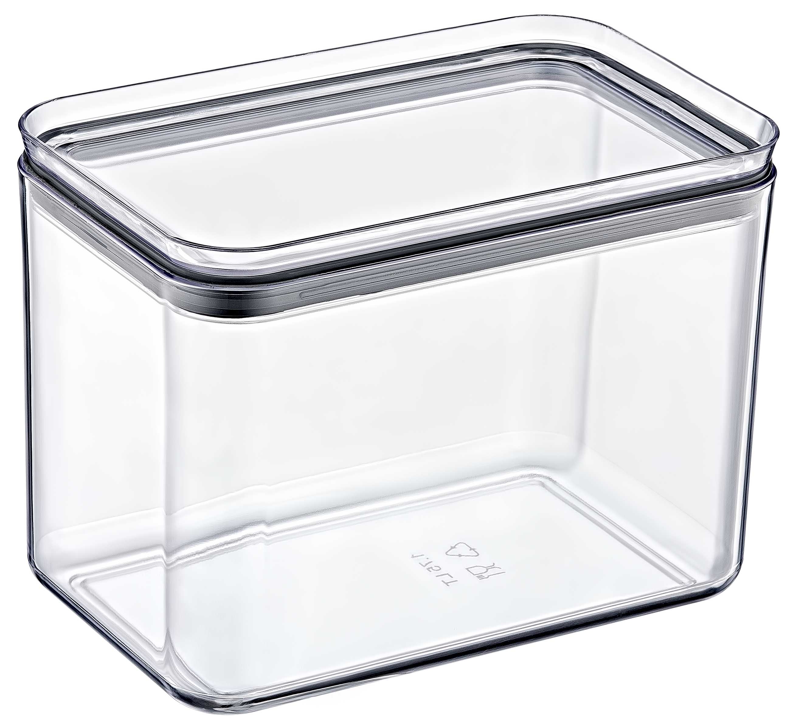 Crystal Rectangular Storage Container 1.75L Airtight Food Organizer