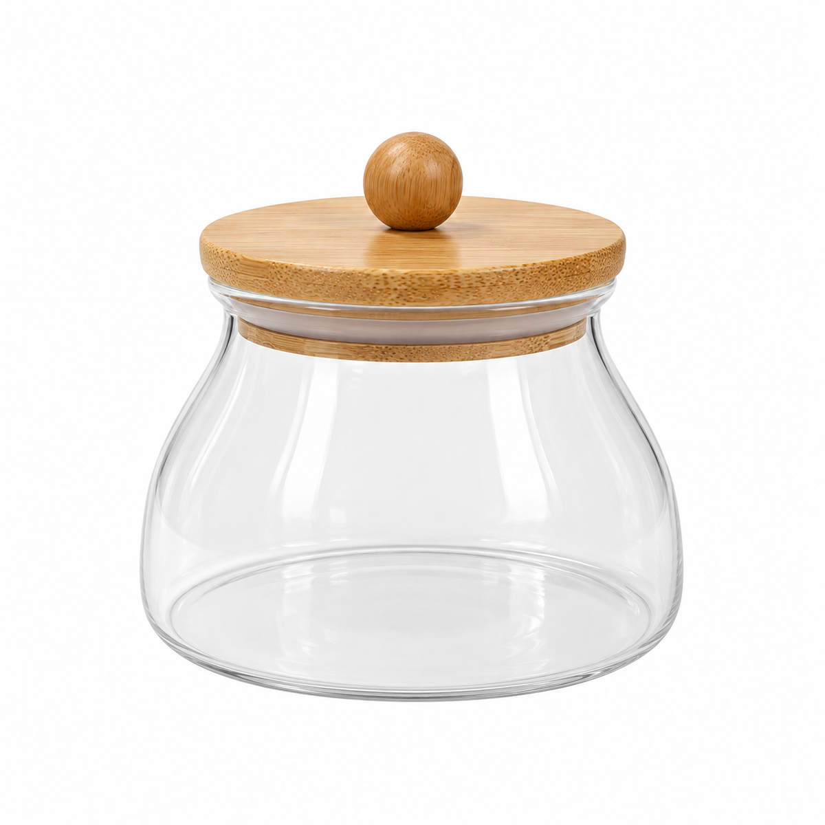 Glass Jar with Wooden Cover – 8 cm