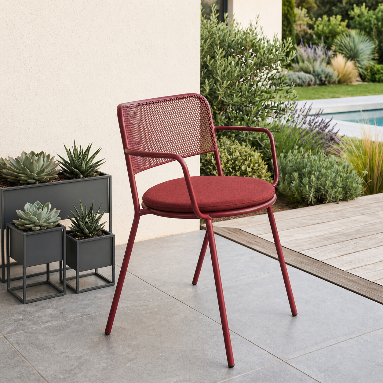 Modern Steel Accent Chair