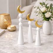 WHITE WOODEN MOON STAND SET