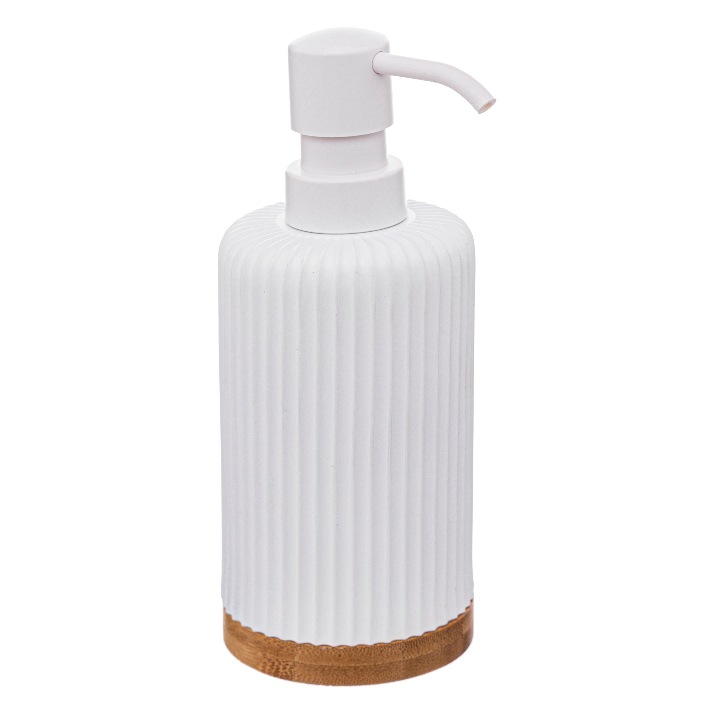 SOAP DISPENSER MODERN | Stylish Stone, Bamboo & Polyresin