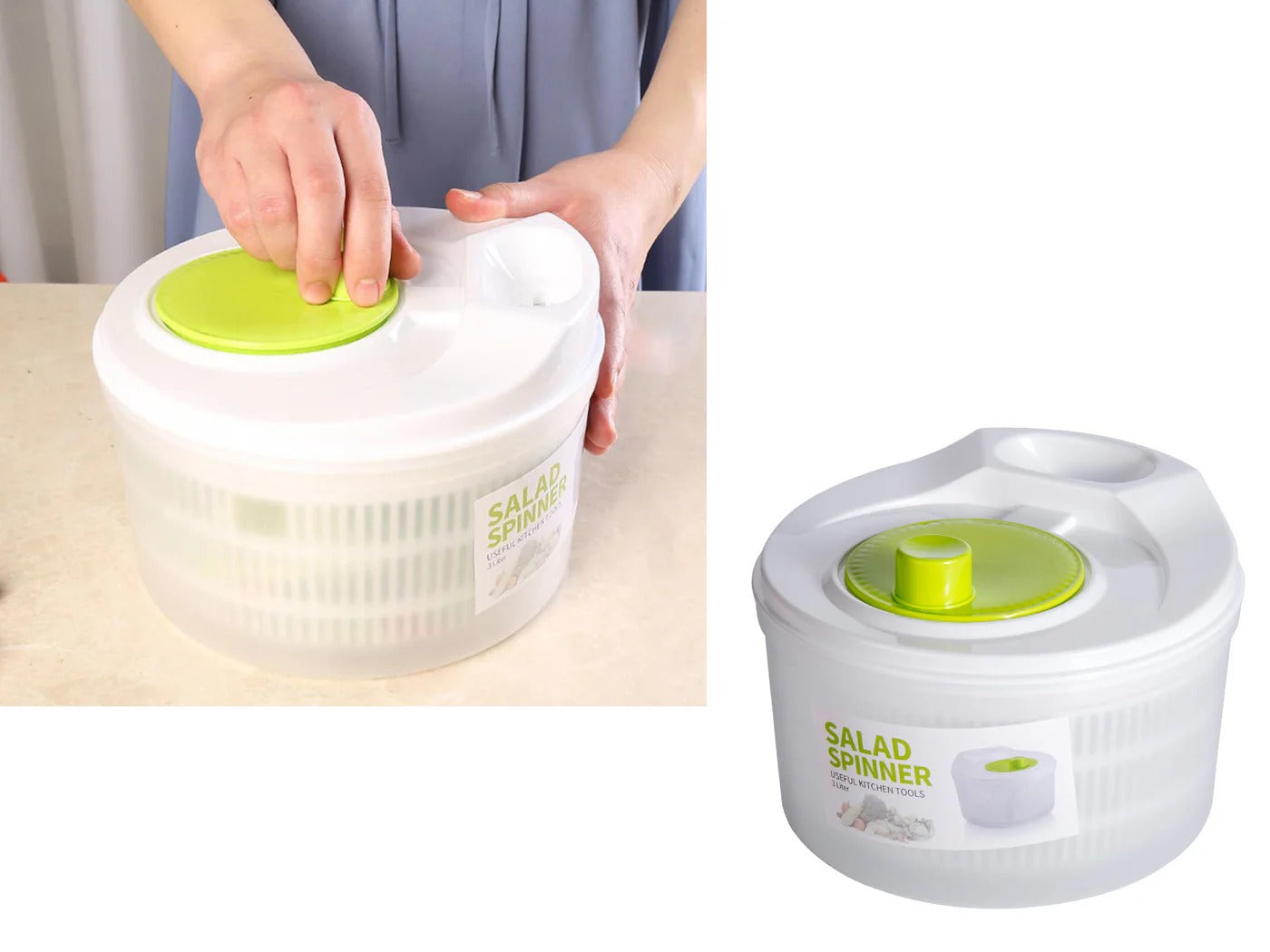 Salad Spinner 3L with Straight Sides