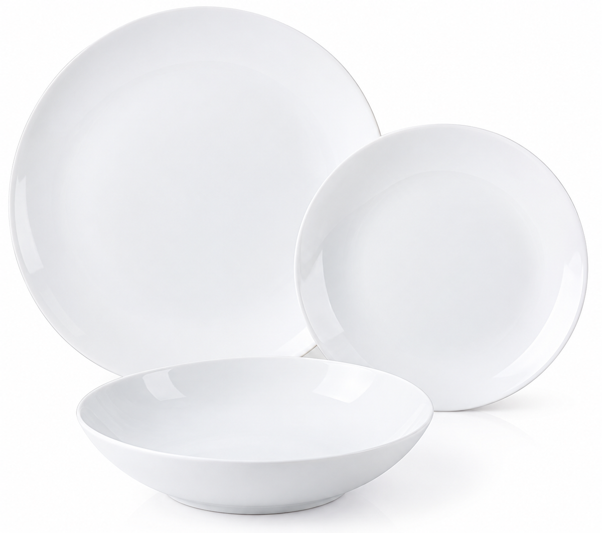 Coup 18-Piece Dinner Set, Porcelain, White