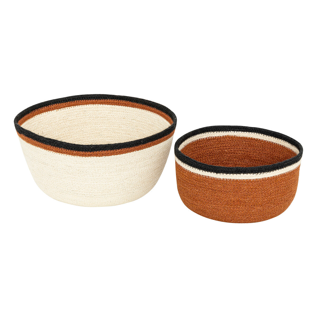 Set of 2 Round Jute Baskets "Autumn"