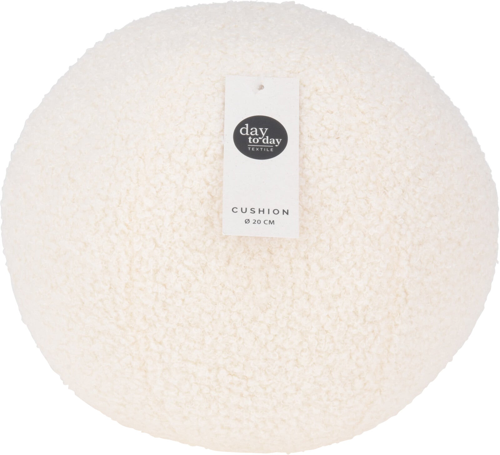 Cushion Round Knitted 100% Polyester Ø20 cm - Off-White, Taupe