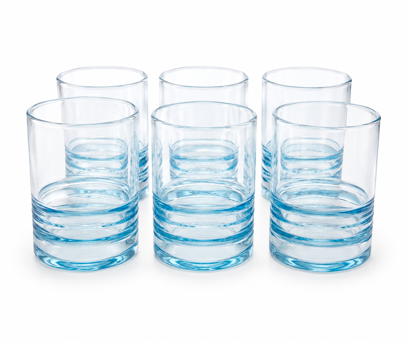 Handmade Glass Cups – Set of 6 pcs, 8 cm Diameter