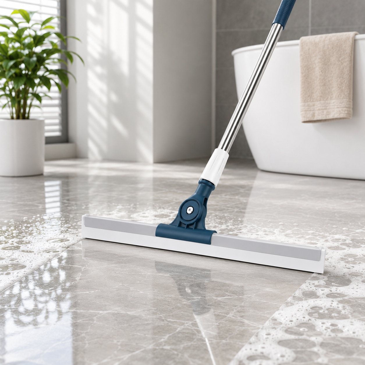Long Handle 180° Rotating Floor Squeegee