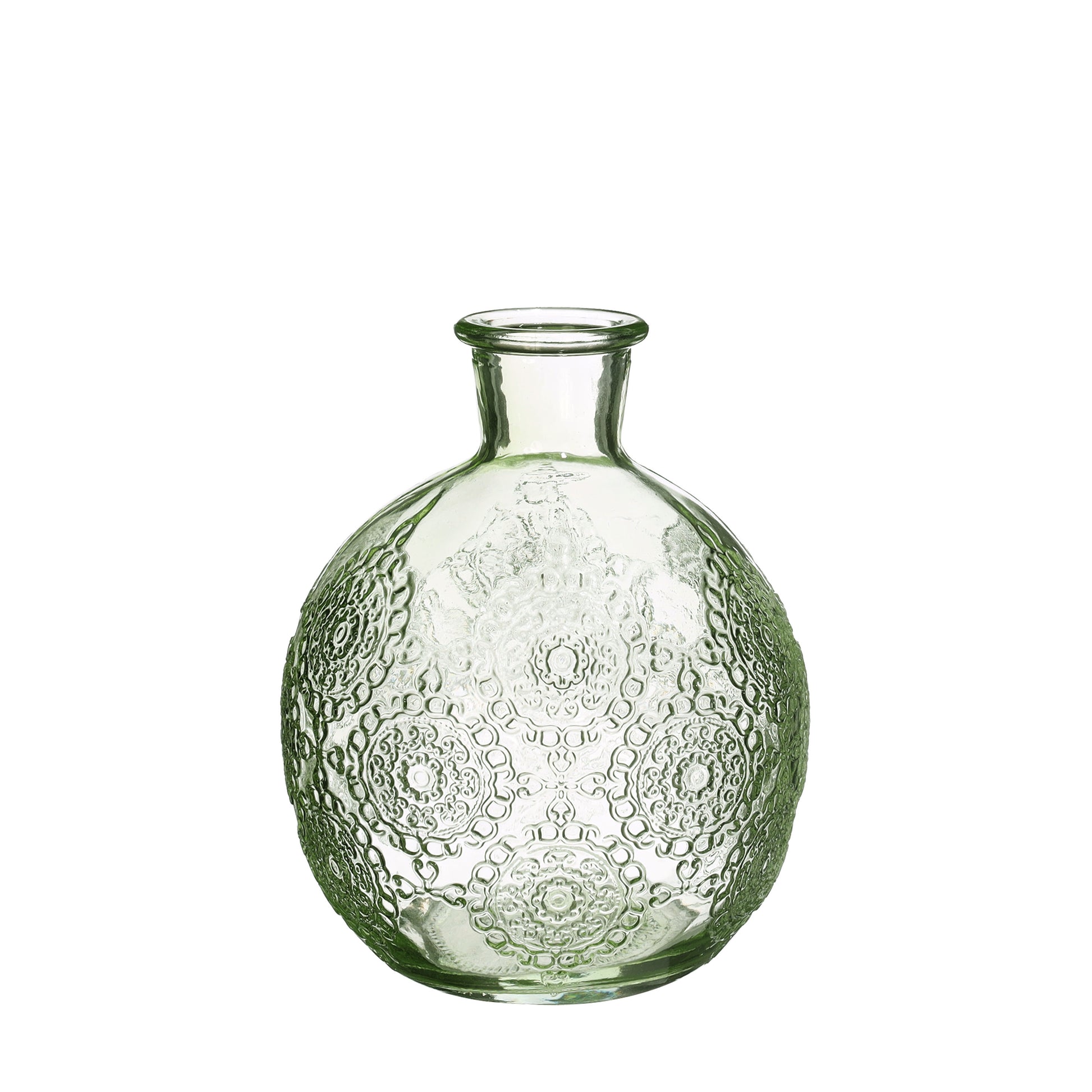 Bologna Bottle Soft Green Vase - Elegant Glass Decor