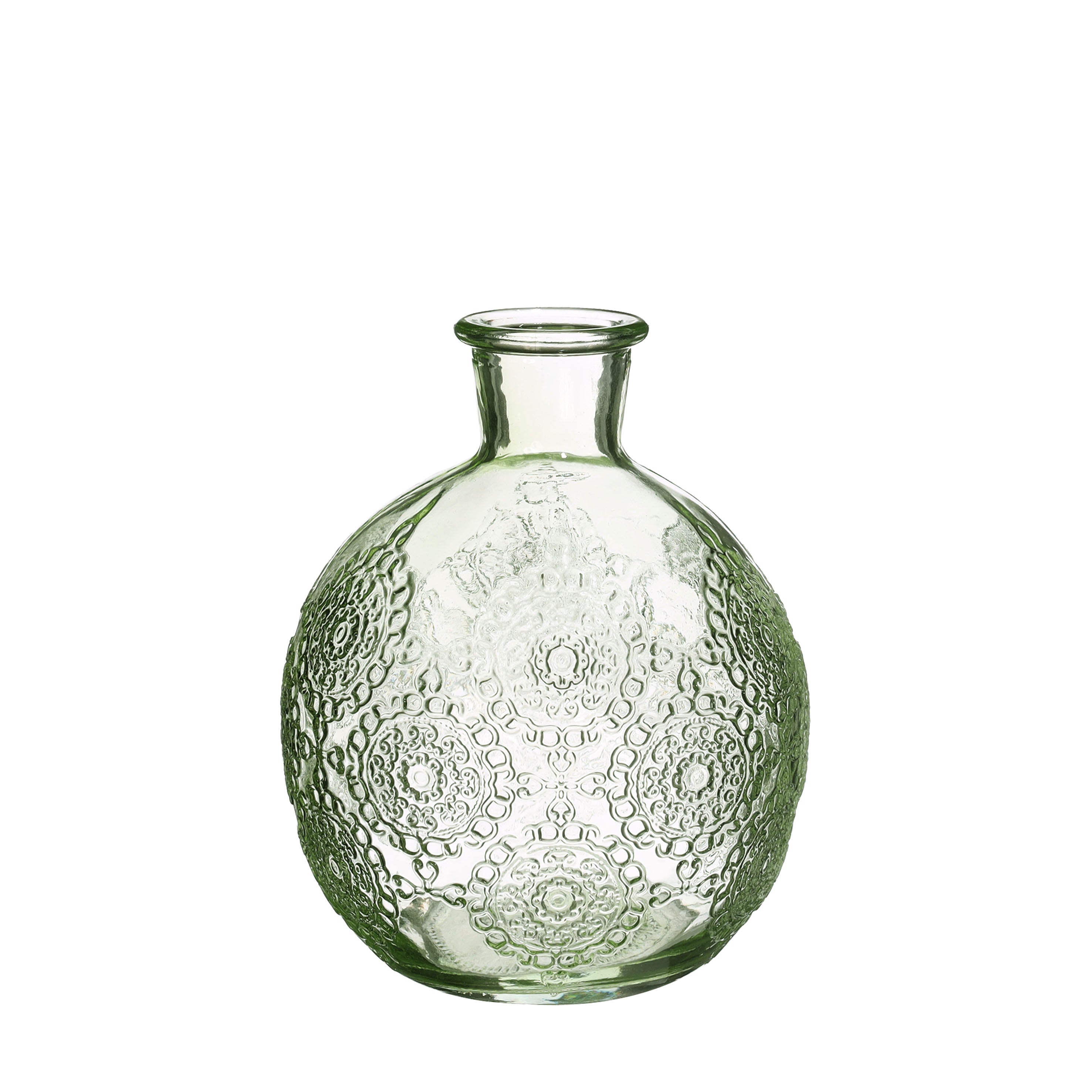 Bologna Bottle Soft Green Vase - Elegant Glass Decor