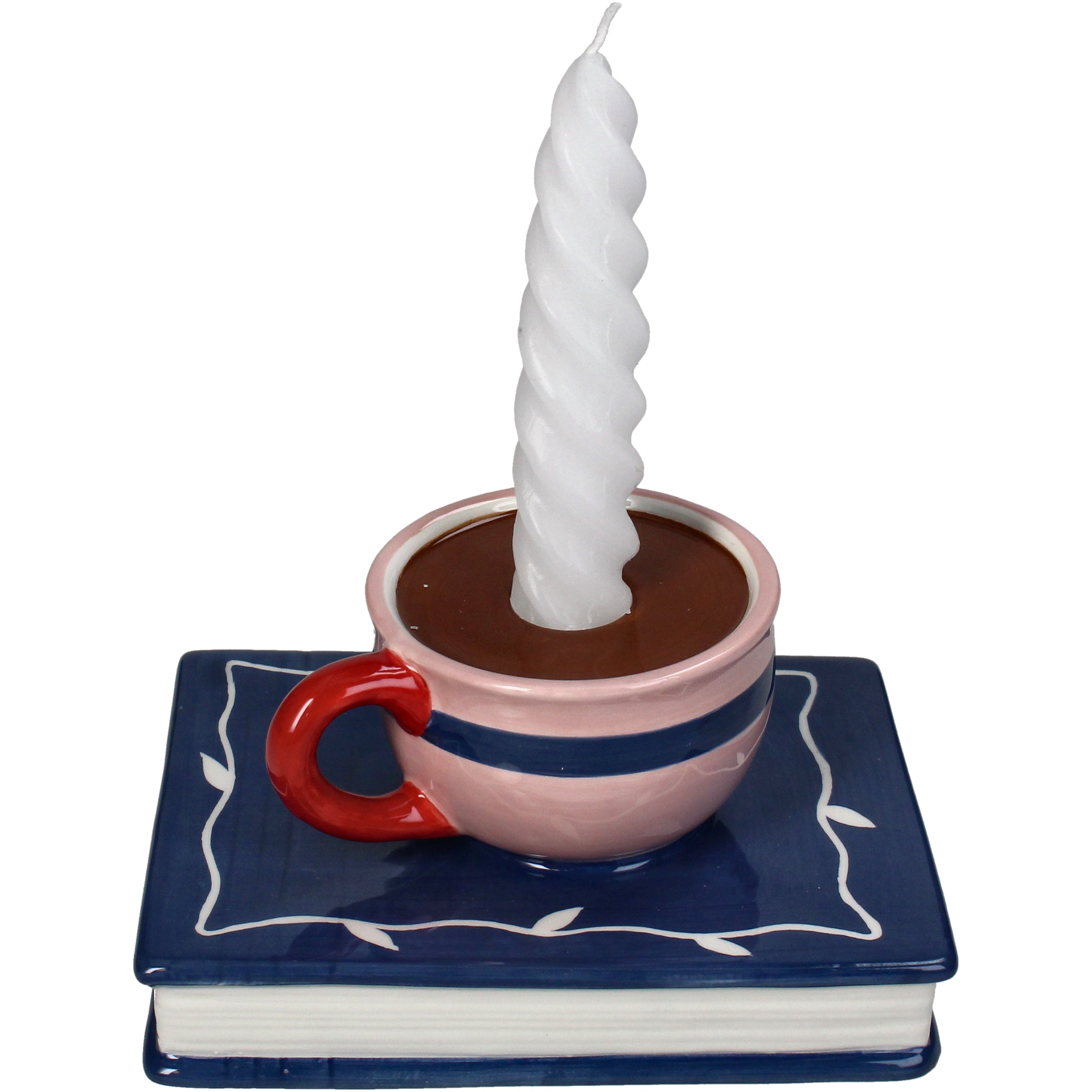 Candle Stick Cup on Book Dolomite Candle Holder 15.3 x 11.7 x 7.6 cm