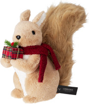 Standing Squirrel Decoration with Red Scarf & Gift Box, 34x17x32 cm