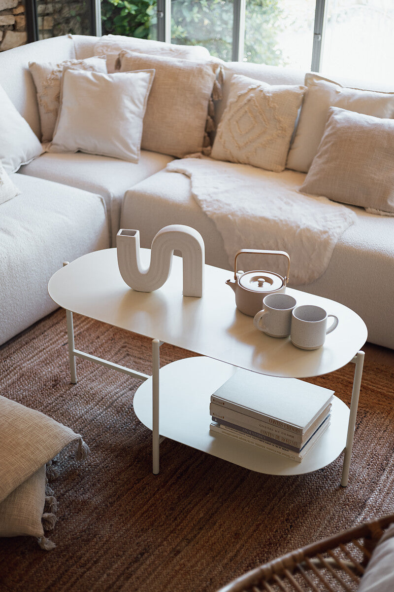 Haja Metal Coffee Table with Oval Design