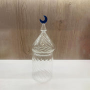 Handmade Decorative Glass Jar with Crescent Lid