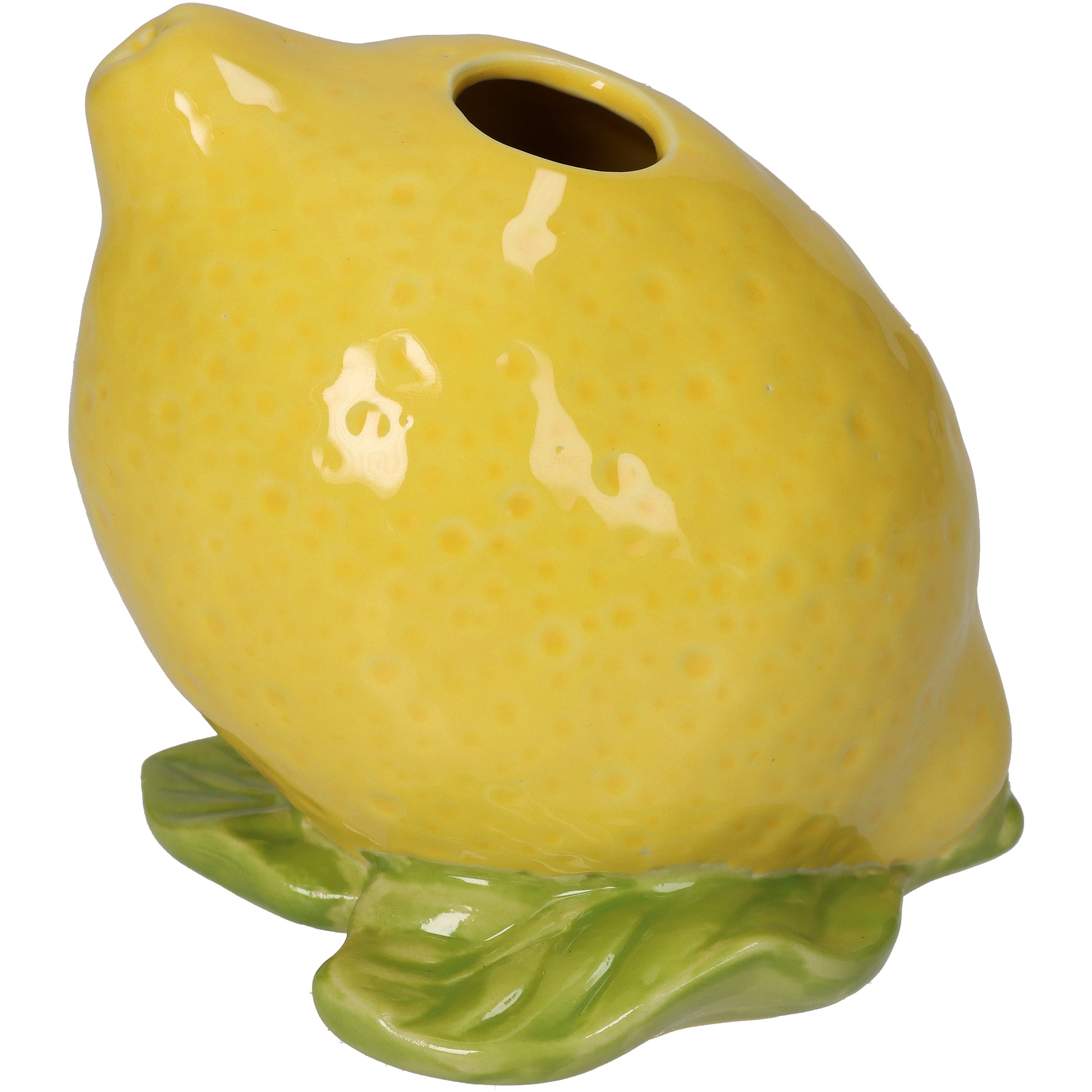 Lemon Yellow/Green Ceramic Vase, Fine Earthenware