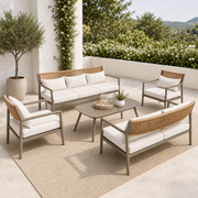 Modern Steel Outdoor Lounge Set (3+2+1+1 with Coffee Table)