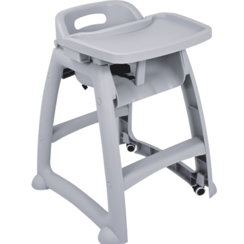 Kid's High Chair with Tray and Wheels