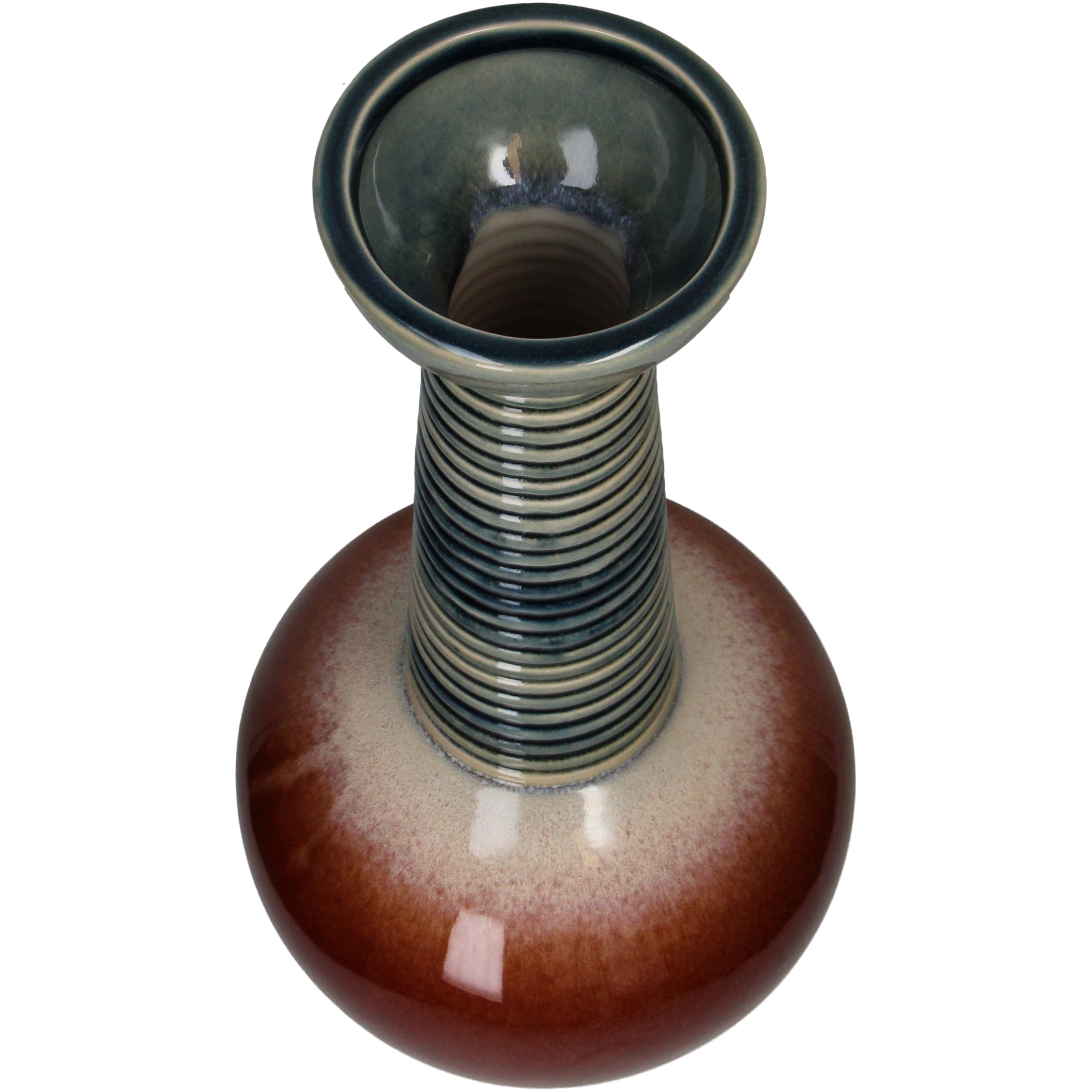 Vase Stoneware Red Decorative Tall Home Accent