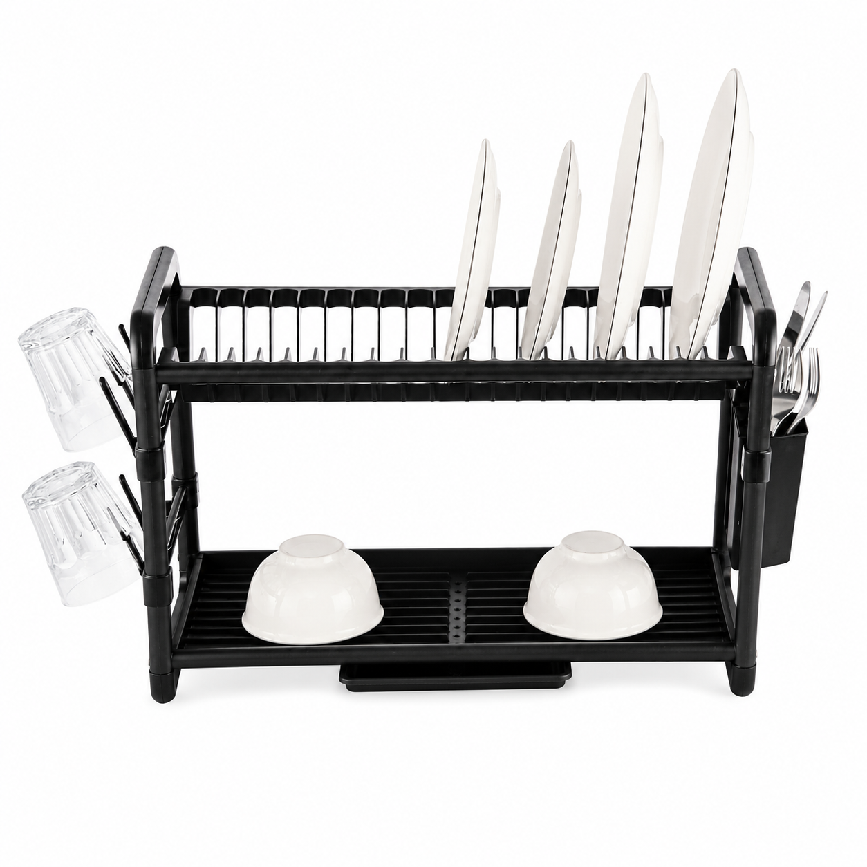 2-Tier Aluminum Dish Rack – 61×27×34 cm