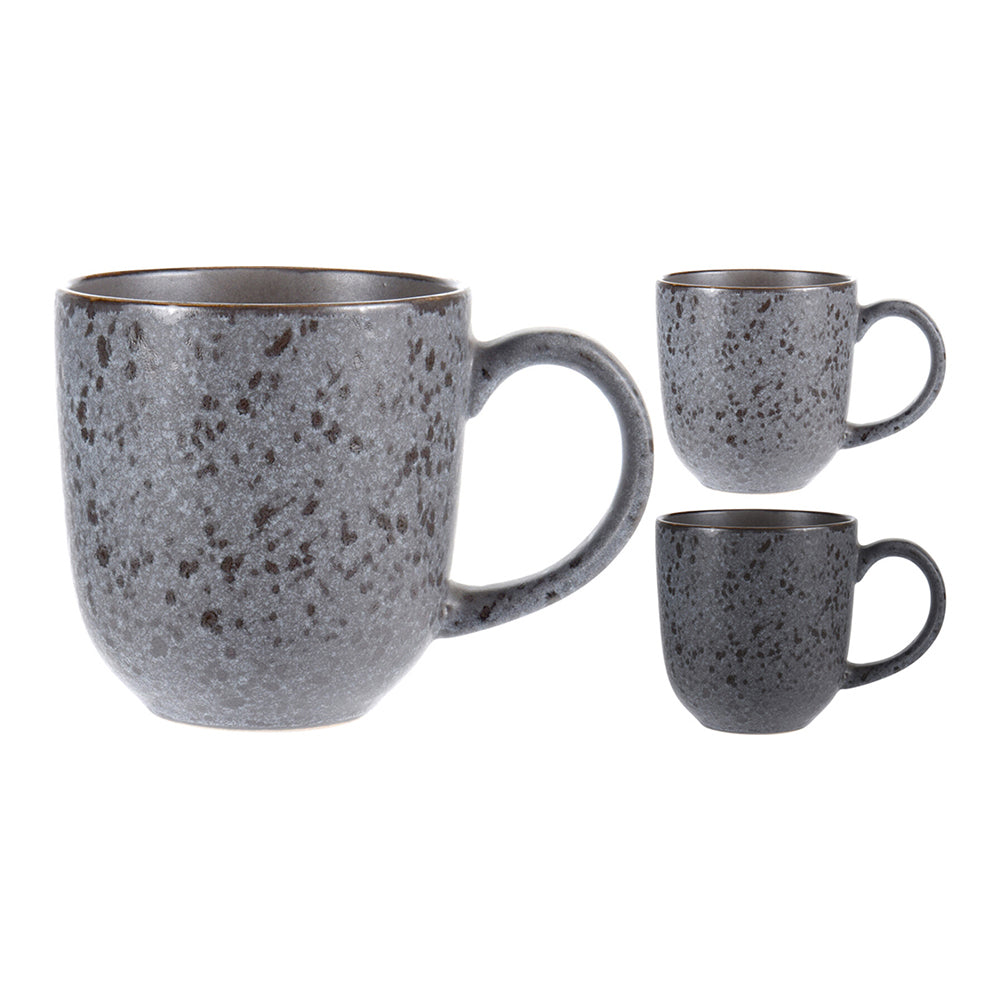 Stoneware Mug - Dark Grey, Light Grey, 380 ML