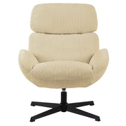 Nicolas Beige Swivel Armchair Cozy Corduroy Lounge Chair